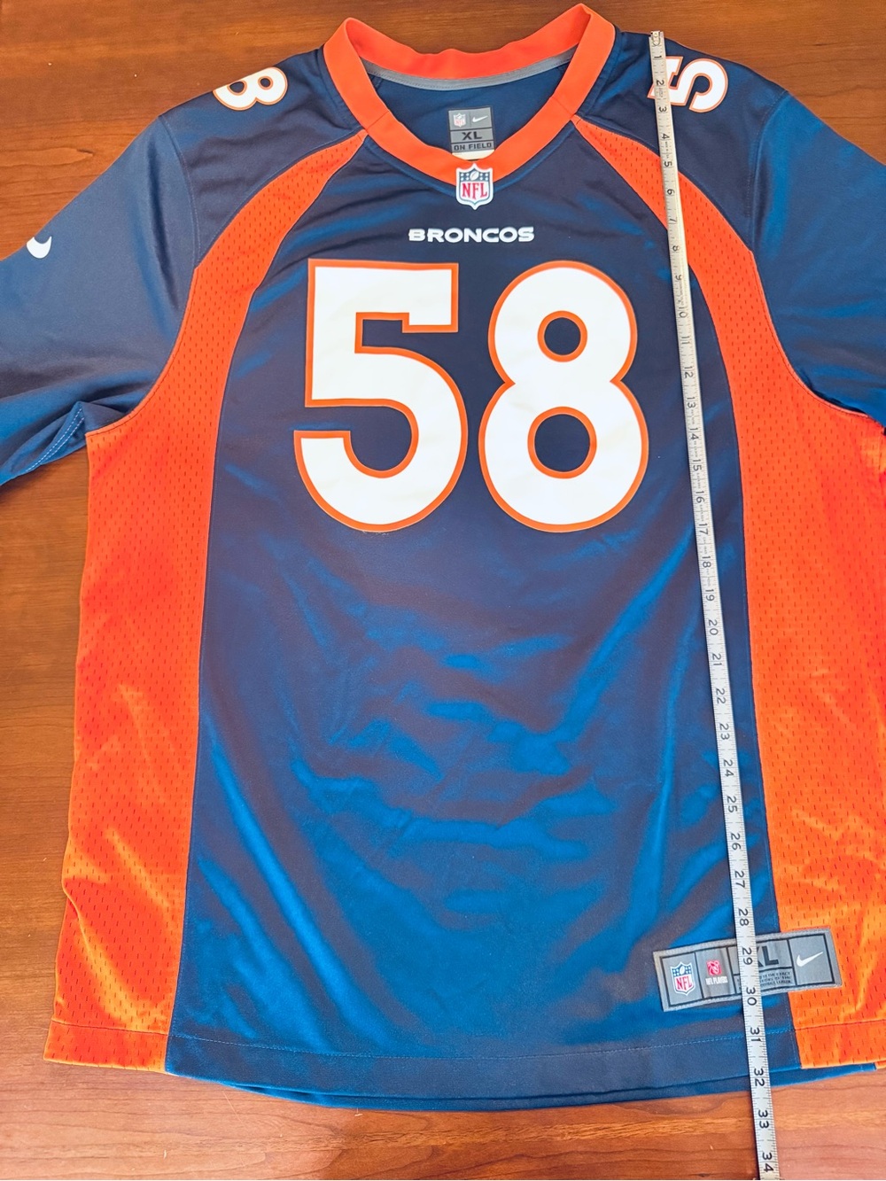 Nike Denver Broncos Jersey Von Miller #58 NFL Navy Orange XL - Picture 9 of 9